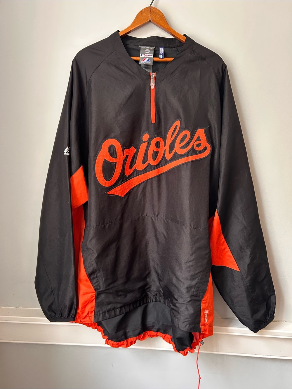 Baltimore Orioles Majestic Cool Base 1/4 Zip Pullover Jacket Mens 2XL